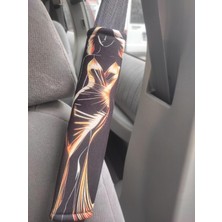 Nzm Store Dijital Baskılı Emniyet Kemeri Pedi, 26 Cm, Yumuşak Süngerli, Salon Kadını Tasarımı, Universal, 2 Adet