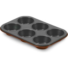 Kryon Granit 6'lı Muffin Kalıbı Turuncu