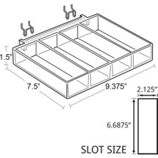 Nzm Store 225544 Gösterir – 2 Paket Four-Compartment Tepsi Stecktafel/slatwall Için (2 Adet)