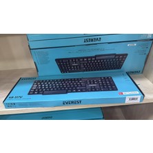 Nzm Store Everest KB-517U F Tuşlu Siyah 2 Metre Bakır Kablolu USB Standart Klavye (F Klavye)