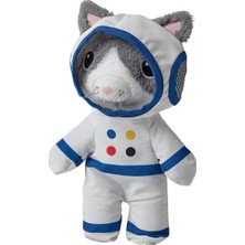 Nzm Store Aftonsparv 28 cm Çıkarılabilir Astronot Giysili Kedi Yumuşak Peluş Oyuncak Gri Uzay Temalı 678945777474744