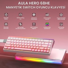 Nzm Store Hero 68 He Manyetik Klavye Rapid Trigger Black King Switch 8000Hz Rgb Neon Tkl Hot Swap Oyuncu Klavyesi Pembe