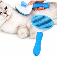 Nzm Store Kedi Köpek Tüy Toplama Tarağı, Otomatik Temizlemeli Evcil Hayvan Tarağı, Paslanmaz Çelik Iğneli Masaj Fırçası, Ergonomik Kaymaz Saplı Kedi Köpek Tüy Bakım ve Tarama Fırçası