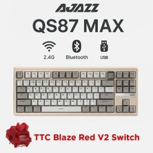 Nzm Store QS87 Max Alüminyum Alaşımlı Tft Ekranlı Custom Mekanik Klavye (QS87 Max - Krem Beyaz)