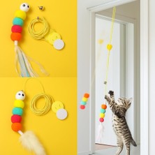 Nzm Store Kedi Kapı Oyuncağı 1’li Set – Yaylı Ipli & Tüylü Interaktif Kedi Oyuncağı – Kapıya Yapışan Zıplamalı Sistem – Egzersiz ve Oyun Için Renkli Toplu Eğlenceli Tasarım