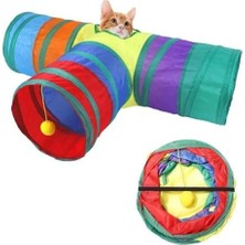 Nzm Store Kedi Oyun Tüneli Gökkuşağı Renkli (T Model)