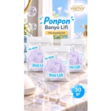 Vlamor Banlif Ponpon Banyo Lifi Mor 30 Gr,yumuşak Duş Süngeri 3'lü Avantaj Set