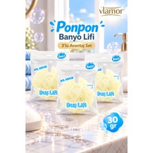 Vlamor Banlif Ponpon Banyo Lifi Sarı 30 Gr,yumuşak Duş Süngeri 3'lü Avantaj Set