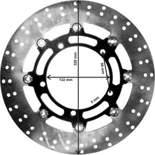 Gogo Premium Universal 320 mm x 132 mm x 5 mm Spor Ön Disk Siyah