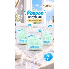 Vlamor Banlif Ponpon Banyo Lifi Yeşil 30 Gr,yumuşak Duş Süngeri 3'lü Avantaj Set