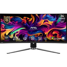 MSI Msı 34" Mag 341CQP Qd-Oled 0.03MS 175HZ Hdmı-Dp Kavisli Gaming Monitör 3440X1440