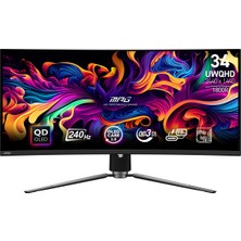 MSI Msı 34" Mpg 341CQPX Qd-Oled 0.03MS 240HZ Hdmı-Dp Kavisli Gaming Monitör 3440X1440