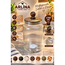 Arlina Home Kids 1700 ml Akasya Kapaklı Ball Cam  Kavanoz