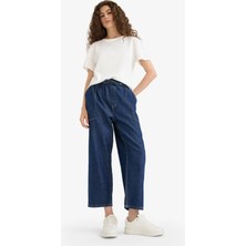 DeFacto %100 Pamuk Pull On Carrot Fit Yüksek Bel Crop Fit Yumuşak Jean Pantolon E0956AX25SM