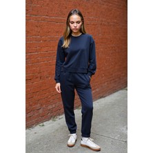 DeFacto Regular Fit 2'li Takım Sweatshirt Beli Lastikli Jogger Eşofman Altı D8022AXNS