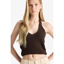DeFacto Slim Fit Dar Kesim Halter Yaka Triko Atlet F8367AX25HS