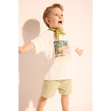DeFacto %100 Pamuk Poplin Şort Erkek Bebek H3550A526SM