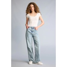 DeFacto 90's Wide Leg Yüksek Bel Boru Paça Jean Pantolon F3709AX26SM