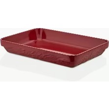 Külsan Gastro Boutique Olie Dikdörtgen Platter 35,6X24 cm - Kırmızı (6'li Paket)