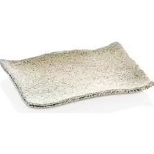 Külsan Gastro Boutique Terra Dikdörtgen Tabak 19X13,5 cm - Beyaz Granit (54'li Paket)