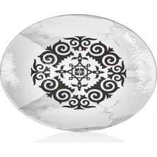 Külsan Gastro Boutique Tilda Maskara Oval Platter 49X36,5 cm (4'li Paket)
