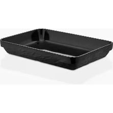 Külsan Gastro Boutique Olie Dikdörtgen Platter 35,6X24 cm - Siyah (6'li Paket)