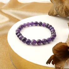 Zaa Ametist Doğal Taş Bileklik (8mm)