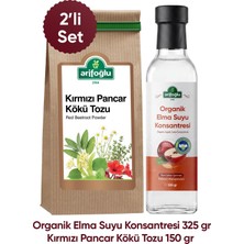Arifoğlu Organik Elma Suyu Konsantresi 325 gr + Kırmızı Pancar Kökü Tozu 150 gr 2'li Set
