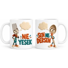 Defne Store Yemek Kararı 2'li Porselen Kupa Seti - Model 842 Dfnbez