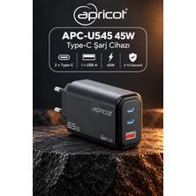 Apricot APC-U565 65WATT Çift Type-C ve USB Çıkışlı Şarj Adaptörü