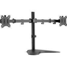 Dıgıtus Monitör Tutucu - Ayak - 2 Monitör - 32 Inçe Kadar - 2x 8 Kg'a Kadar - Vesa 75X75, 100X100 - Siyah