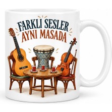 Ren.ga.renk Farklı Sesler Tasarımlı Porselen Kupa - Model 835 Rengaren
