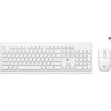 Lecoo KW203 Kablosuz Türkçe Q Klavye & Mouse Set - Qwerty Türkçe Dizilim Klavye, 1600DPI Optik Fare, Win/mac Uyumlu, Sıvı Dökülmesine Dayanıklı, Tam Boyutlu Türkçe Q Klavye Mouse Seti Beyaz
