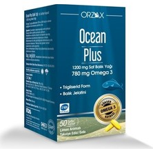Orzax Ocean Plus Omega 3 Balık Yağı Limon 1200 Mg 50 Softjel Kapsül