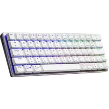 Cooler Master Bluetooth 4.0 SK622 Kablosuz% 60 Şerit Beyaz Mekanik Klavye, Düşük Profilli Kırmızı Anahtarlar, Yeni ve Geliştirilmiş Tuş Kapakları ve Fırçalanmış Alüminyum Tasarım