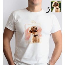 Bk Gift Kişiye Özel Evcil Hayvan Tasarımlı Erkek Beyaz Tişört-5, Sevgiliye Hediye, Arkadaşa Hediye, Trend T-Shirt Large