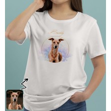 Bk Gift Kişiye Özel Evcil Hayvan Tasarımlı Kadın Beyaz Tişört-3, Sevgiliye Hediye, Arkadaşa Hediye, Trend T-Shirt Large