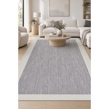 Hann Home Collection Tanay Gri Ekru Sisal Tarzi Modern Salon Mutfak Koridor Robot Süpürge Uyumlu Kolay Temizlenebilir Hal