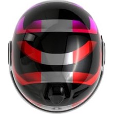 Agv Eteres Camogli Black Red Purple Açık Kask-L