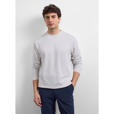 Back And Bond Gri Erkek Bisiklet Yaka Regular Fit Sweatshirt B35W12033