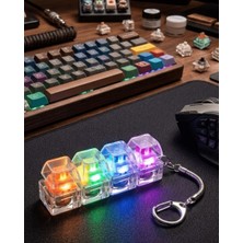 Str Store Işıklı Mekanik Tuş Anahtarlık Klik Sesli Stres Oyuncağı Fidget