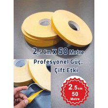 2,5cm Çift Taraflı Bant 50MT 5'li