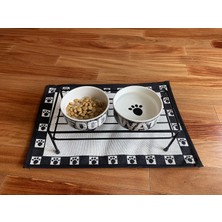 Str Store 10000 Vintage Stoneware Köpek Maması Kasesi, 2 Bardak Kapasiteli, 13,5 cm Çaplı, 5 Inç Boyunda, Küçük ve Orta Ölçekli Köpekler ve Kediler Için Harika, Gri