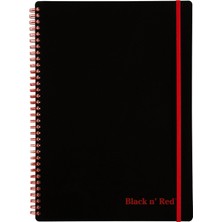 Str Store Black N' Red Dizüstü Bilgisayar, Dayanıklı Poli Kapak, Premium Optik Kağıt, Scribzee Uygulaması Uyumlu, Çevre Dostu, Spiral Cilt, 11-3/4" x 8-1/4", 70 Çift Taraflı Çizgili Levha, Güvenli Bungee