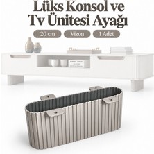 Badem10 Kemer Ayak Bal Köpüğü Düz 20 cm Vizon Tv Ünitesi Ayağı Mobilya Dolap Konsol Yükseltme Ayağı