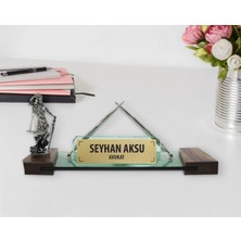 BK Gift Kişiye Özel Avukat Saatli Kristal Masa Isimliği