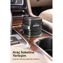 Ps Kendinden Kablolu Hızlı Araç Şarj Cihazı USB ve Type C Çıkışlı
