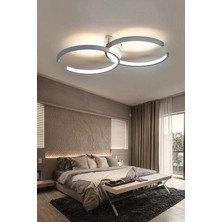 Modavize Pepy Modern Tasarım Beyaz Renk Salon Mutfak Hol Beyaz Ledli 2 Li LED Avize