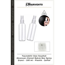 Marivento Taşınabilir Şişe Seyahat Aksesuarı Kişisel Bakım Boş Sprey Şişesi - 100 ml - Plastik - Şeffaf