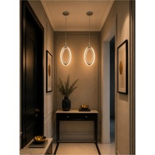 Modavize Diamond Modern Tasarım 2 Adet Krom 3 Renk (Sarı Günışığı ve Beyaz) - Ledli Banyo - Mutfak - Salon Ledli Sarkıt